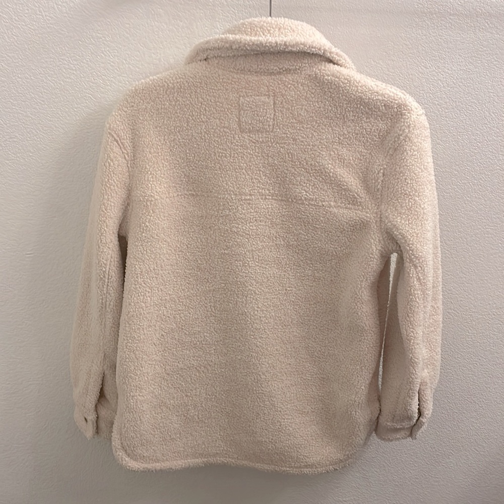 Abercrombie & Fitch Cream Sherpa Shirt Jacket - Picture 8 of 8
